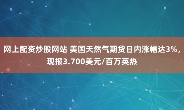 网上配资炒股网站 美国天然气期货日内涨幅达3%，现报3.700美元/百万英热